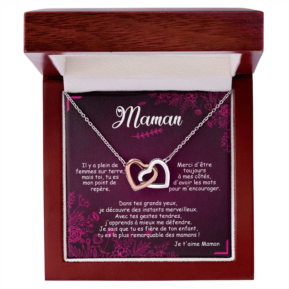 Maman Remarquable Cœurs Entrelacés Interlocking Hearts Necklace
