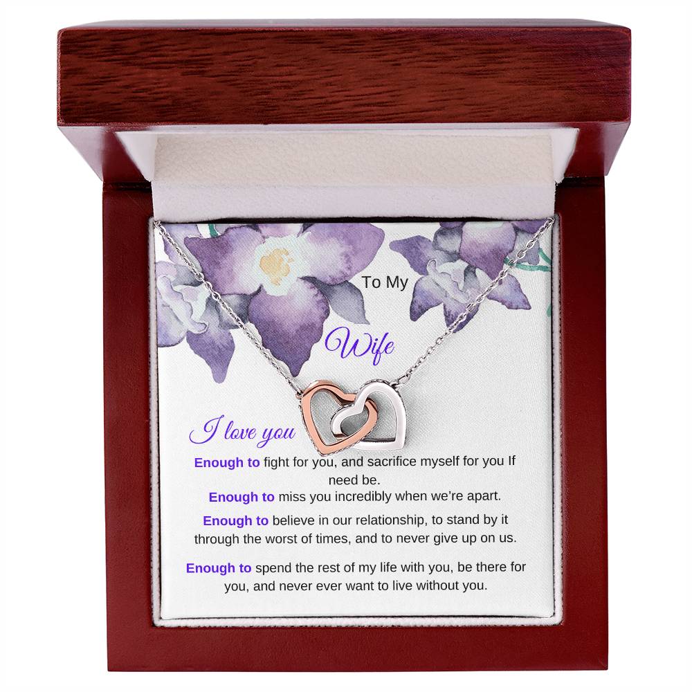 I Love You Enough Necklace Interlocking Hearts Necklace