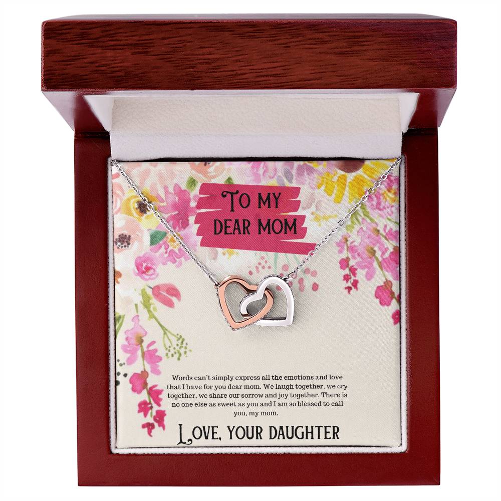 To My Dear Mom Happy Mother'S Day Interlocking Hearts Necklace