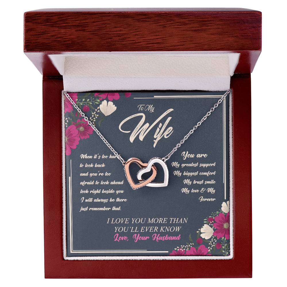 Love Your Husband-My Love & My Forever Onterlocked Hearts Interlocking Hearts Necklace