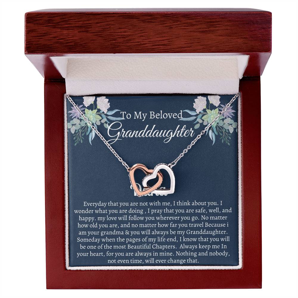 Gift For Granddaughter 1St Interlocking Hearts Necklace
