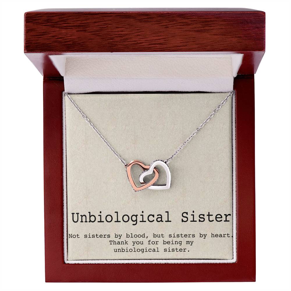 Unbiological Sister Necklace Soul Sister Big Little Sorority Sister In Law Necklace Step Sister Gift Tribe Necklace Best Friend Gift Bff Gift Interlocking Hearts Necklace