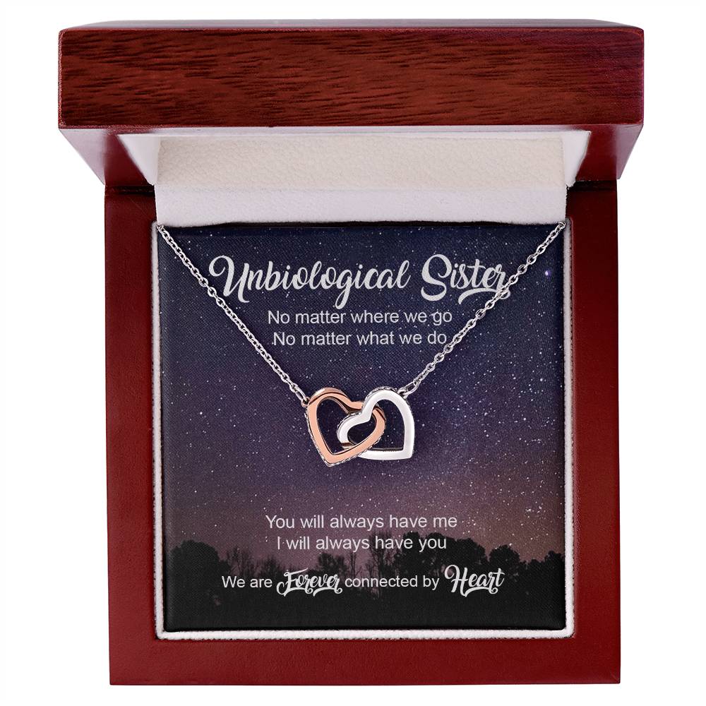 Unbiological Sister Luxury Necklace Interlocking Hearts Necklace