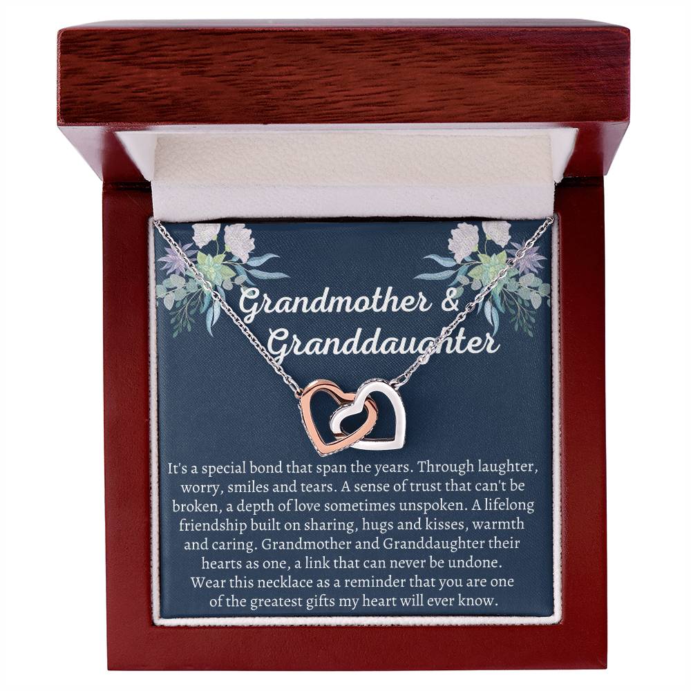 Grandmother & Granddaughter Interlocking Hearts Necklace