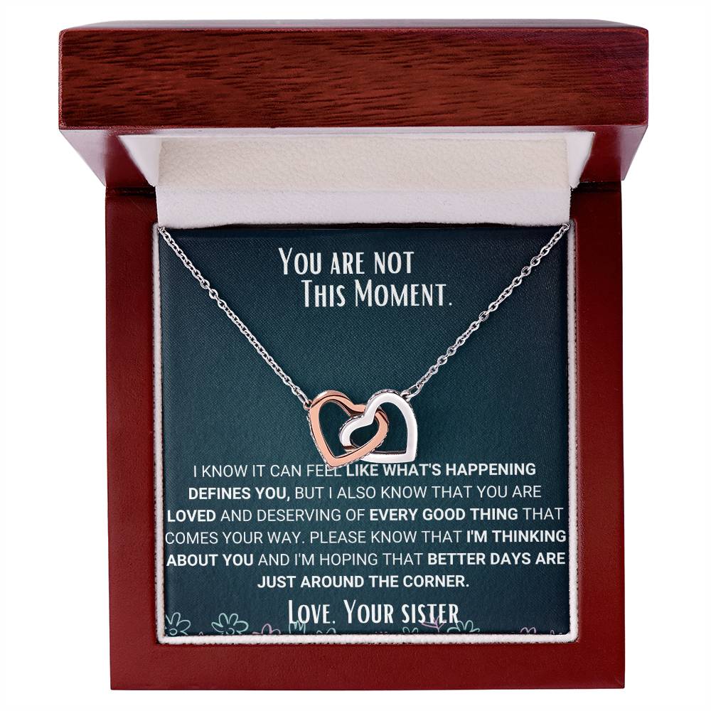 Interlocked Necklace Sympathy Jewelry Sister To Sister Gift Interlocking Hearts Necklace