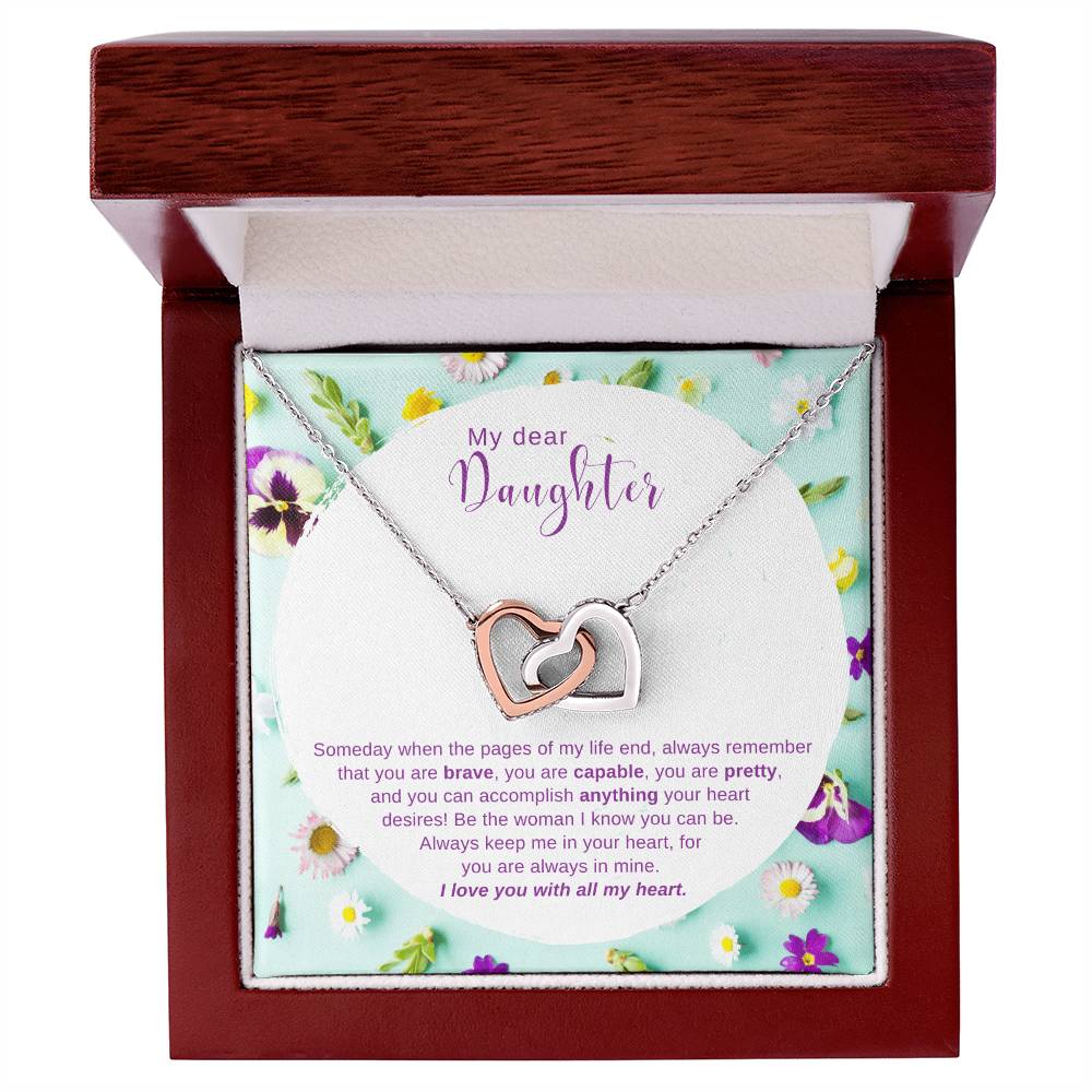 To My Daughter Be The Woman You Can Be - Necklace Interlocking Hearts Necklace