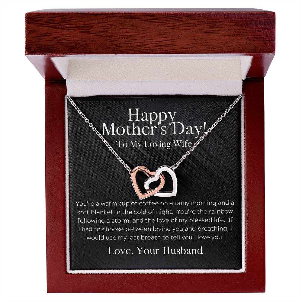 To My Loving Wife Mother'S Day Necklace Interlocking Hearts Necklace