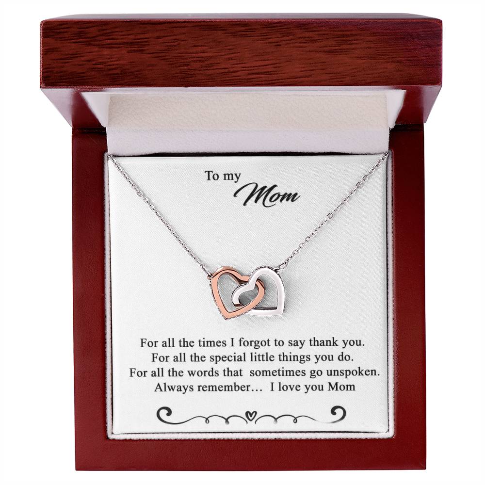 To My Mom Necklace Interlocking Hearts Necklace