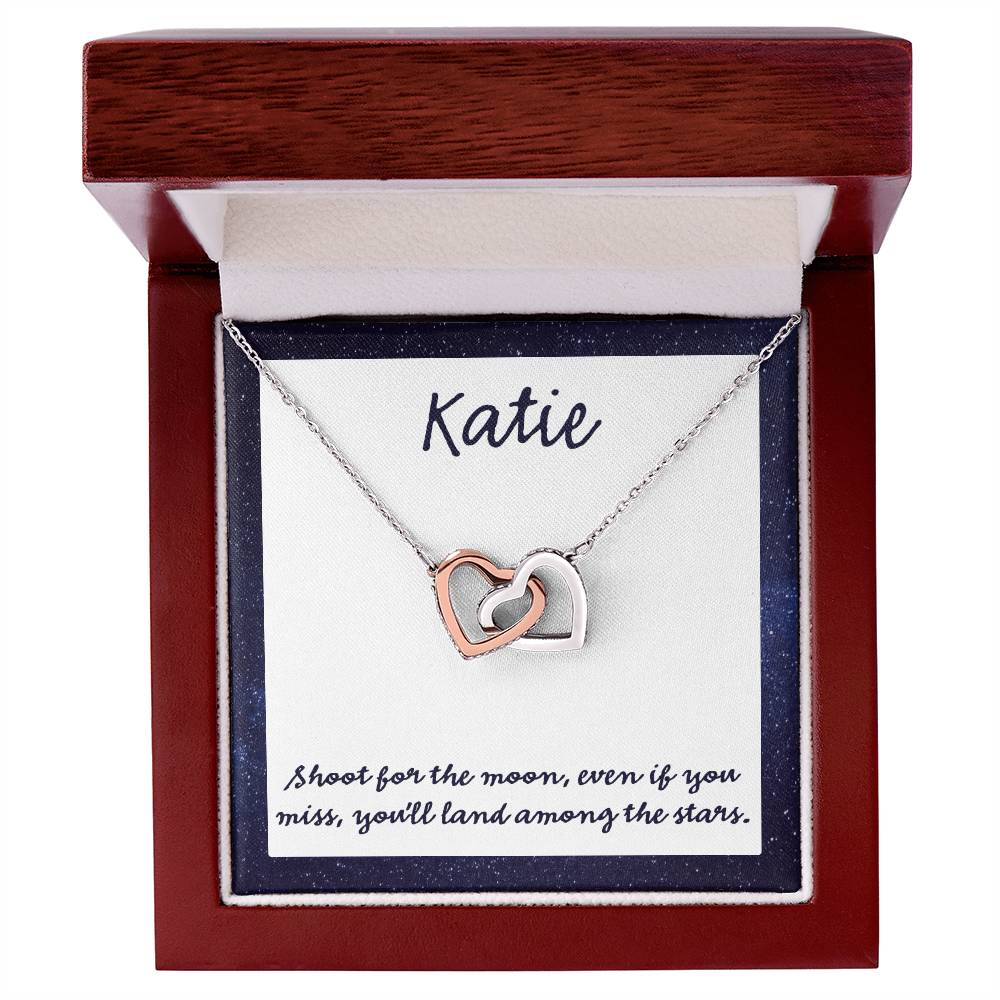 Shoot For The Moon Interlocking Hearts Necklace