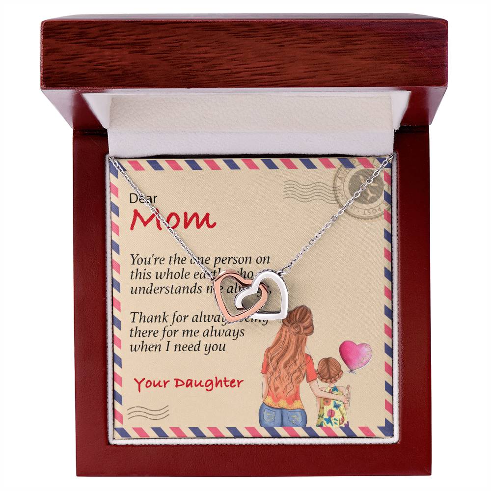 Happy Mother'S Day Gift - Thank You For Always Being There - The Interlocking Heart Necklace Interlocking Hearts Necklace