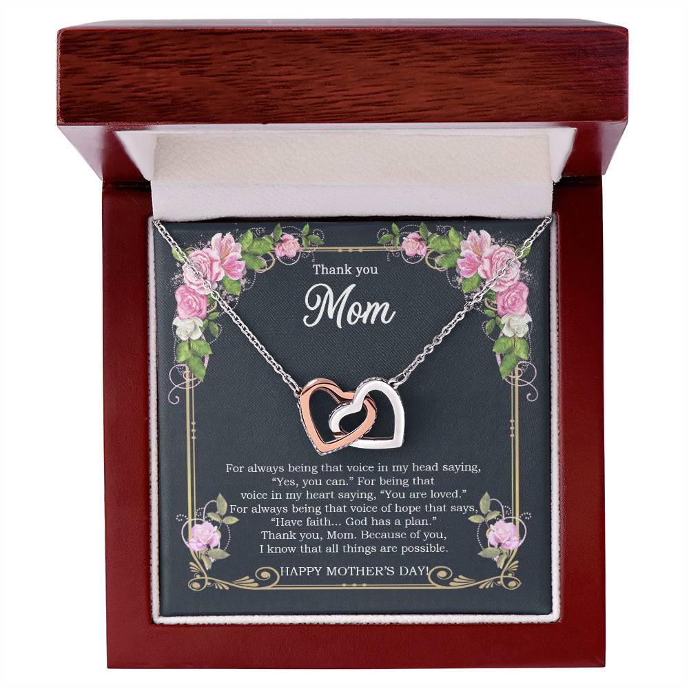 Thank You Mom - Mother'S Day Gift - Luxury Interlocking Heart Necklace Interlocking Hearts Necklace