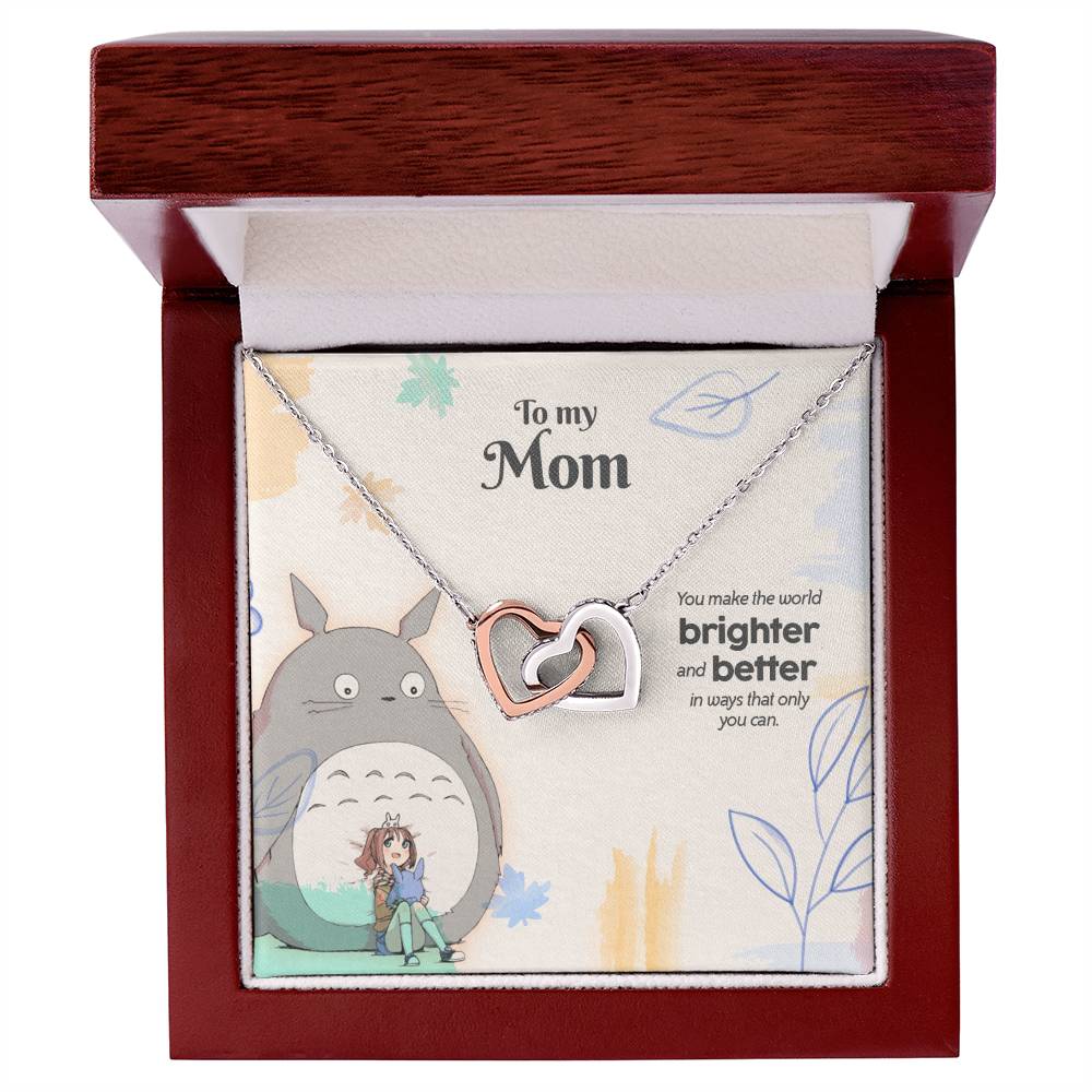 You Make The World Brighter & Better - Interlocked Hearts Necklace Tm2V6 Interlocking Hearts Necklace