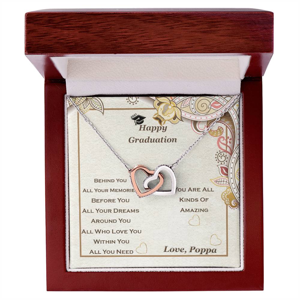 Interlocking Heart Necklace For Granddaughter Graduation Perfect Gift Interlocking Hearts Necklace