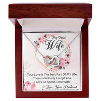 My Dear Wife Interlocking Hearts Necklace Message Card