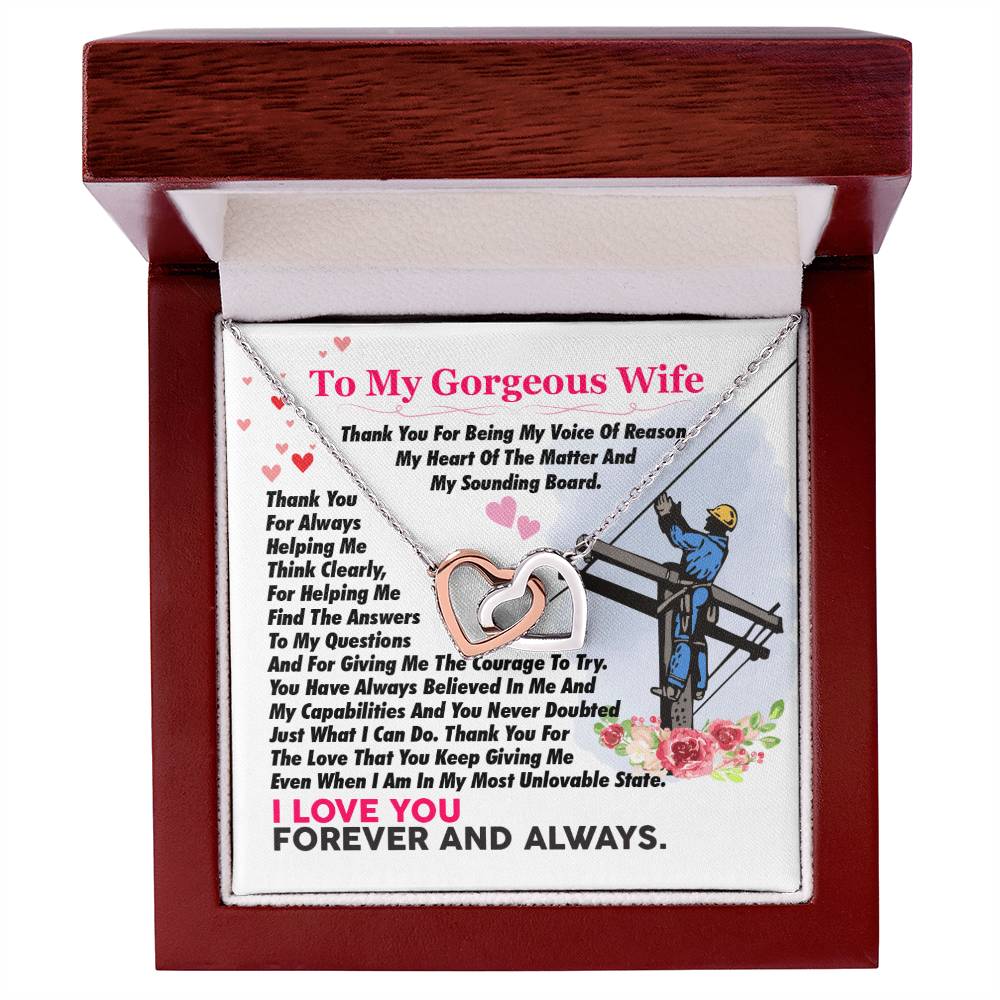 Lineman'S Wife - Interlocking Heart Necklace Interlocking Hearts Necklace