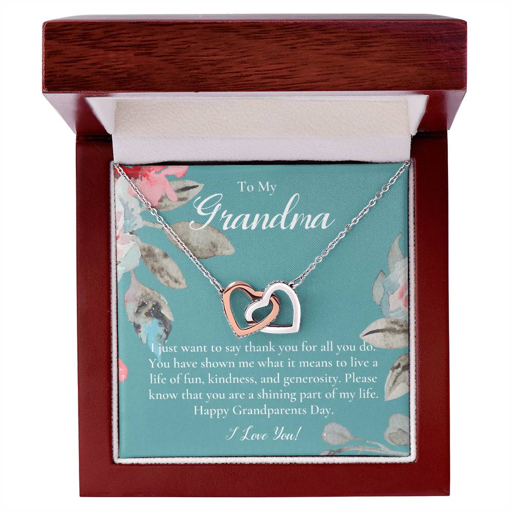 Gift For Grandma Necklace Grandmother Birthday Gift From Granddaughtergrandson To My Grandma Necklace Gift Grandmother Gift Grandparents Day Gift Interlocking Hearts Necklace