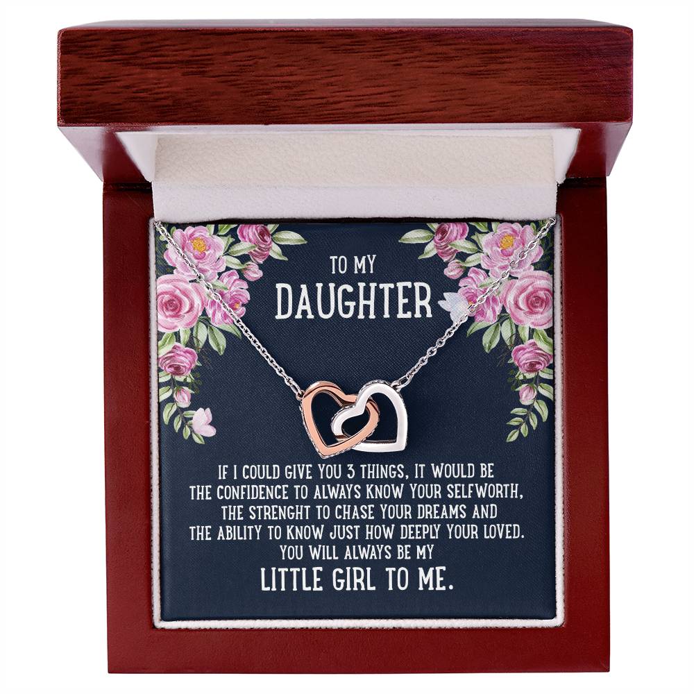 To My Daughter If I Could Give You 3 Things - Interlock Hearts Necklace Interlocking Hearts Necklace