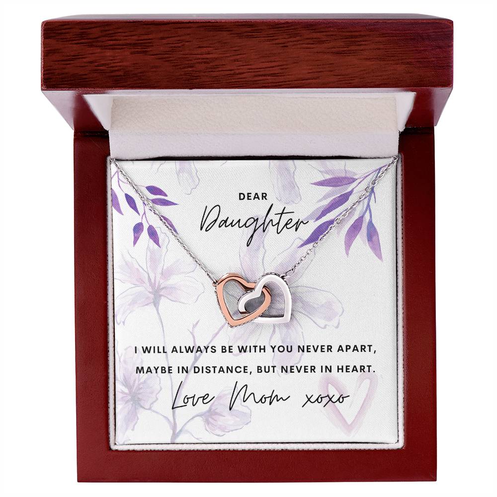 Dear Daughter - I Will Always Be With You - Interlocking Hearts Necklace