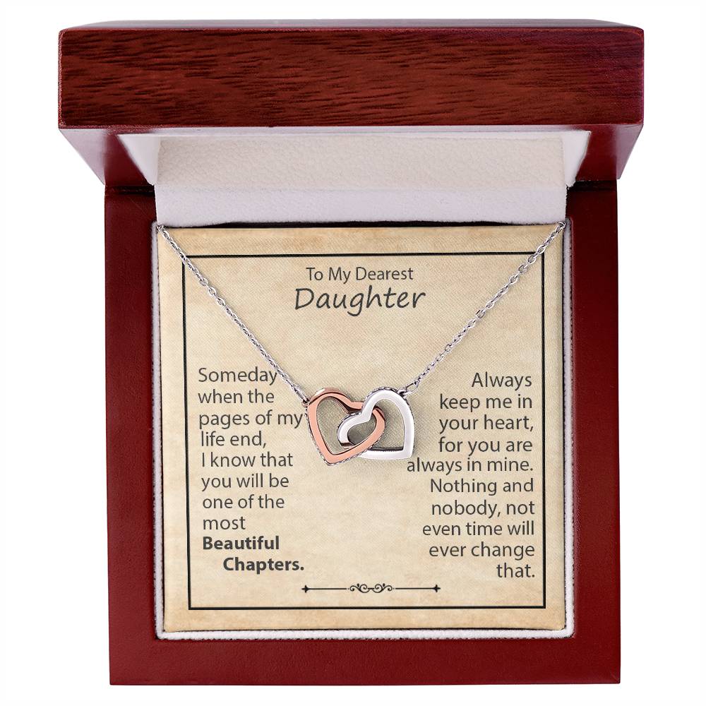 To My Dearest Mother Daughter Jewellery Interlocking Hearts Necklace