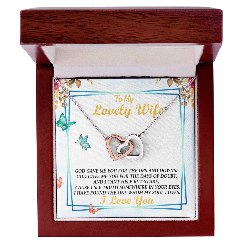 To My Wife - Interlocking Hearts Necklace - So-30