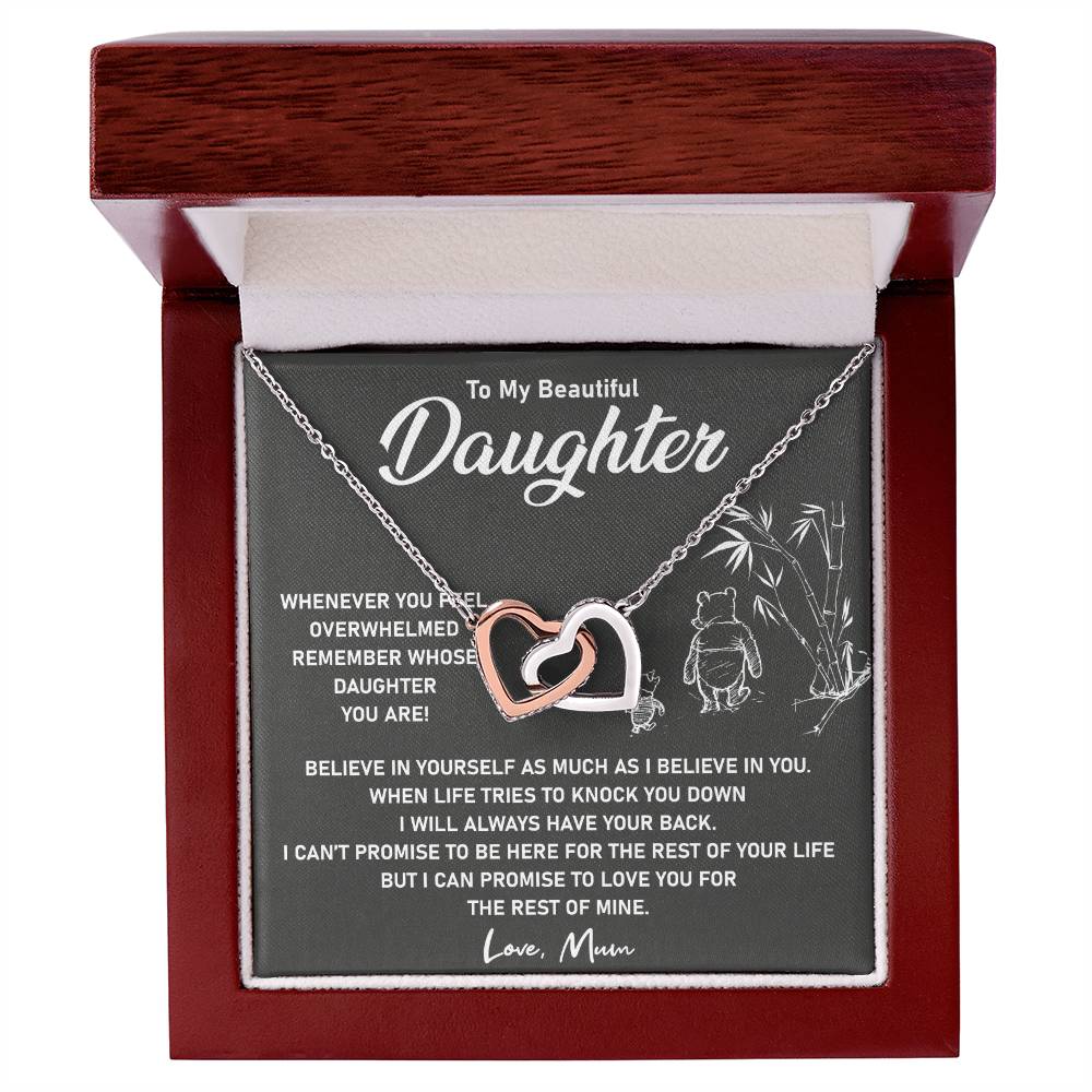 To My Daughter - I Will Love You For The Rest Of Mine - Necklace Interlocking Hearts Necklace