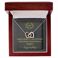 Personalized Gift 40Th Birthday Necklace Interlocking Hearts Necklace