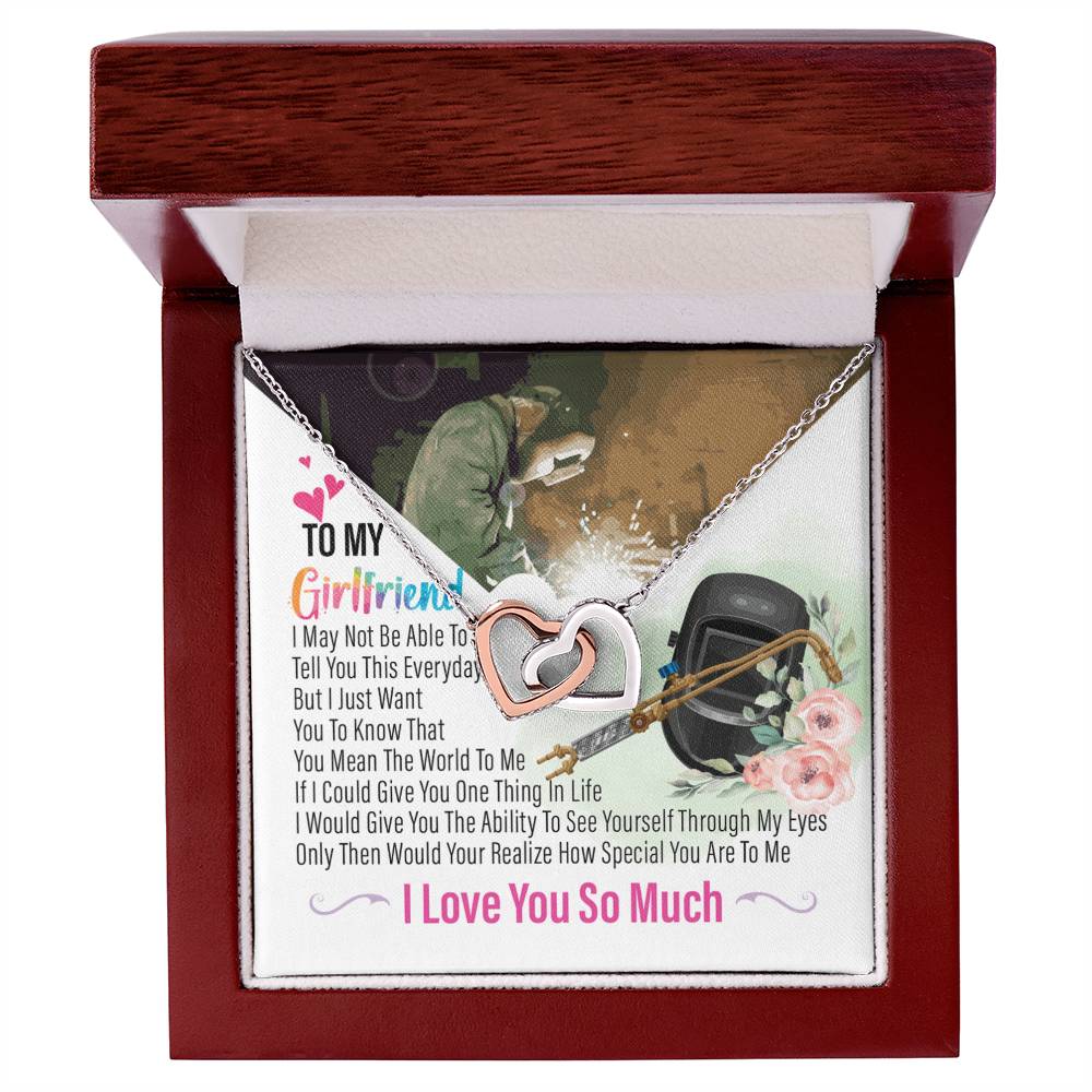 Welder'S Girlfriend- Interlocking Heart Necklace Interlocking Hearts Necklace