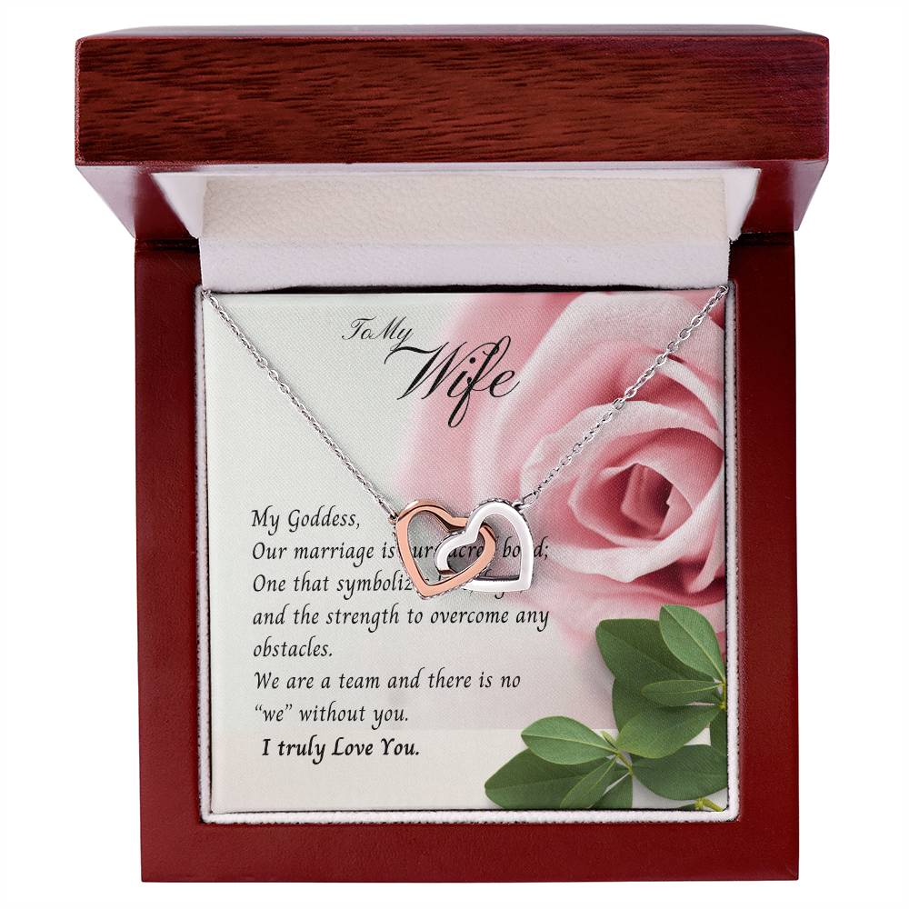 To My Wife Necklace Interlocking Hearts Love Birthday Anniversary Christmas Gift Interlocking Hearts Necklace