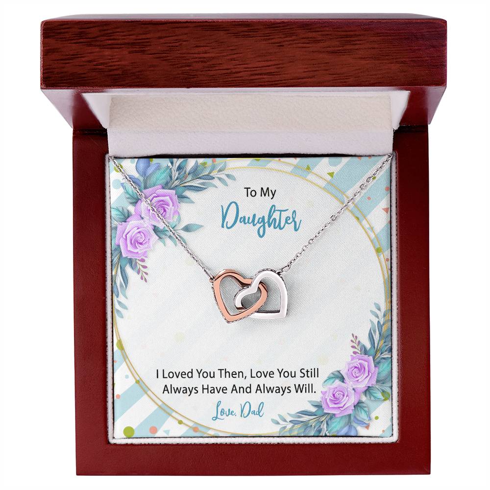 To My Daughter From Dad Interlocking Hearts Necklace