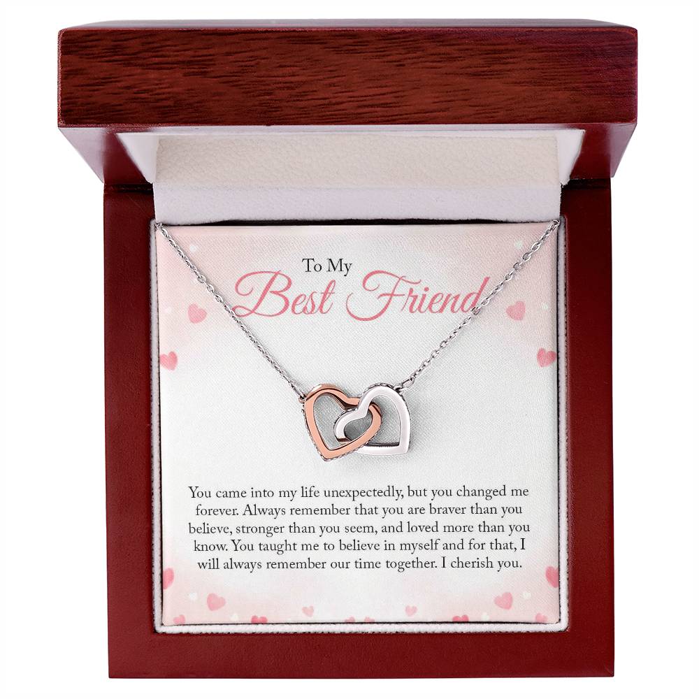 To My Best Friend - You Came Into My Life Unexpectedly - Interlocking Hearts Necklace