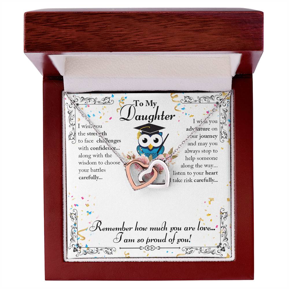 To My Daughter Interlocking Hearts Necklace