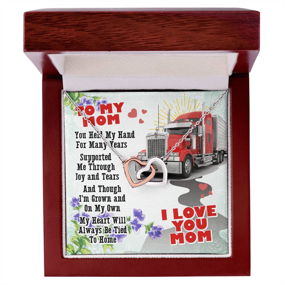 Trucker'S Mom- Interlocking Heart Necklace Interlocking Hearts Necklace