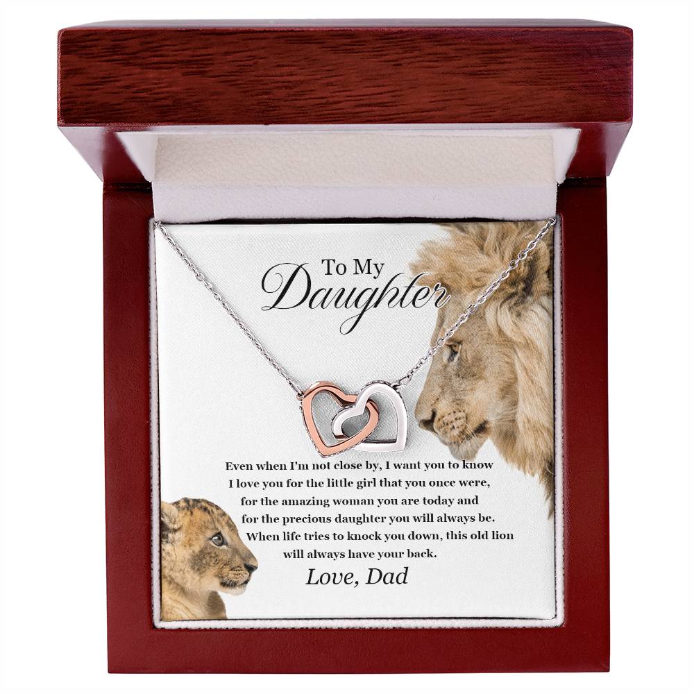 To My Daughter - Interlocking Love Necklace - Tmdt05 Interlocking Hearts Necklace