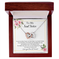 To My Soul Sister Interlocking Hearts Necklace