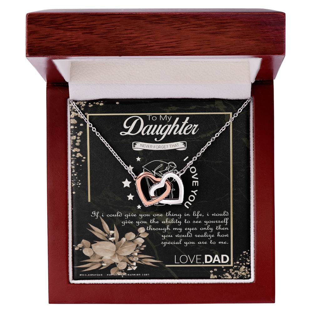 To My Daughter Interlocking Hearts Necklace