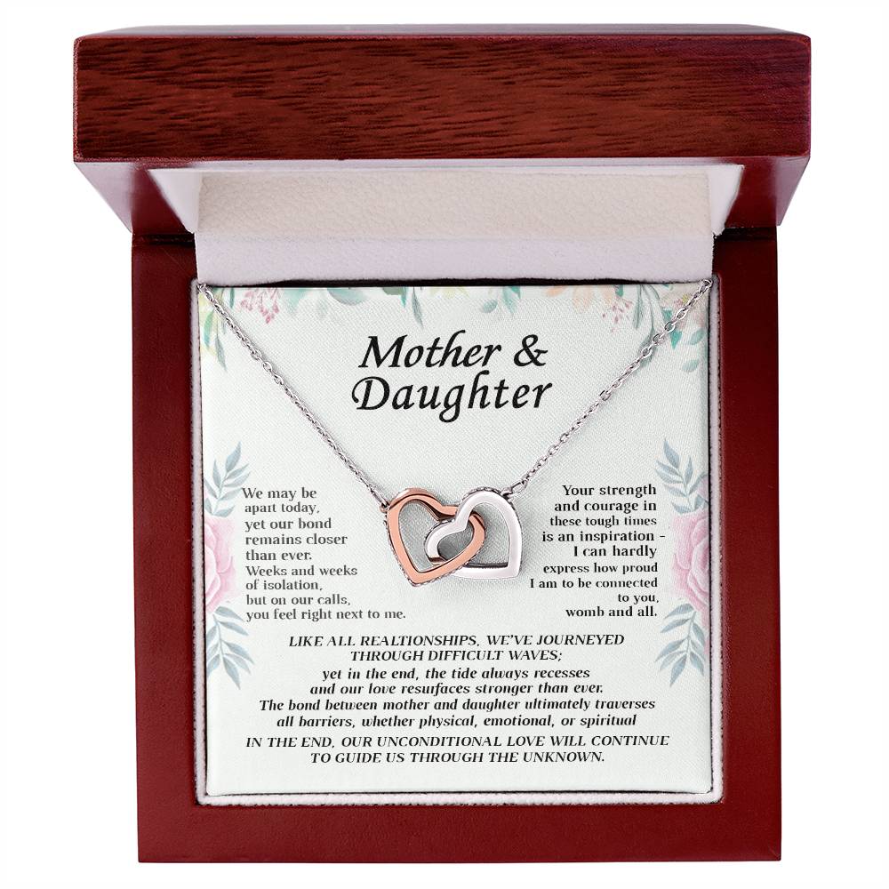 Gift For Mom - Our Bond Remains Closer Than Ever - Interlocking Interlocking Hearts Necklace