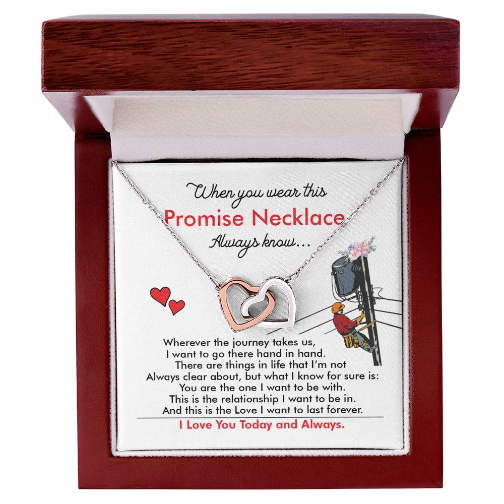 Lineman'S Girl - Interlocking Heart Necklace Interlocking Hearts Necklace