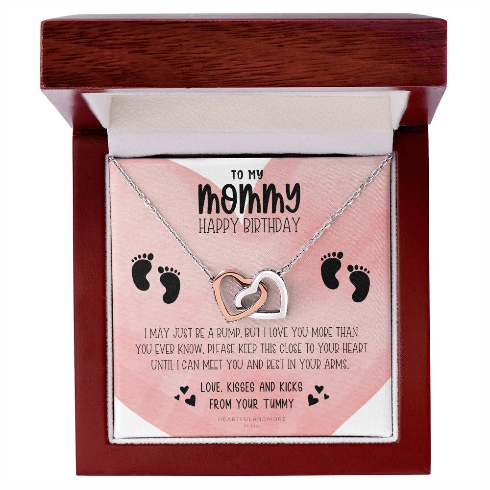 New Mom Birthday Pregnant Wife Birthday Gift Birthday Gift For Pregnant Wife Jewelry For Pregnant Wife Expecting Wife Birthday Interlocking Hearts Necklace