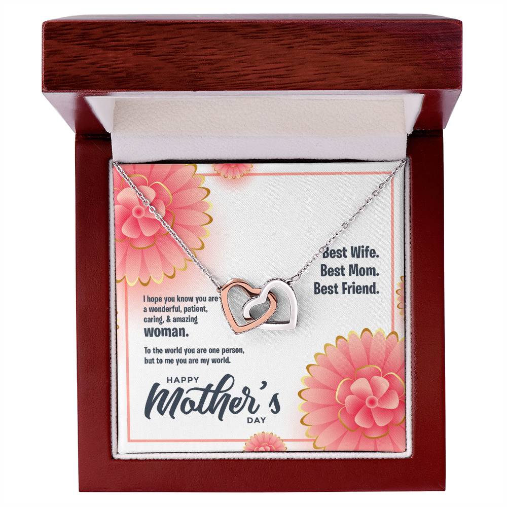 Most Amazing Woman Interlocking Hearts Necklace