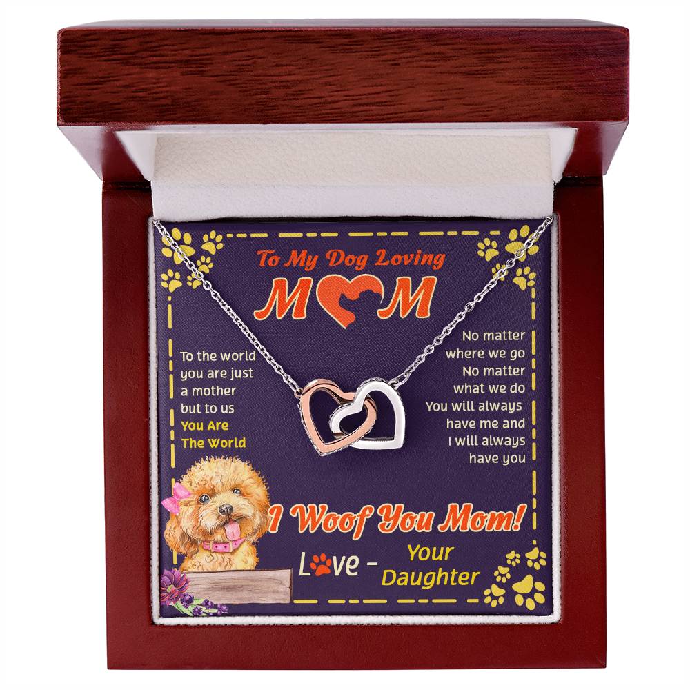 To My Mom - You Are The World - Necklace Interlocking Hearts Necklace