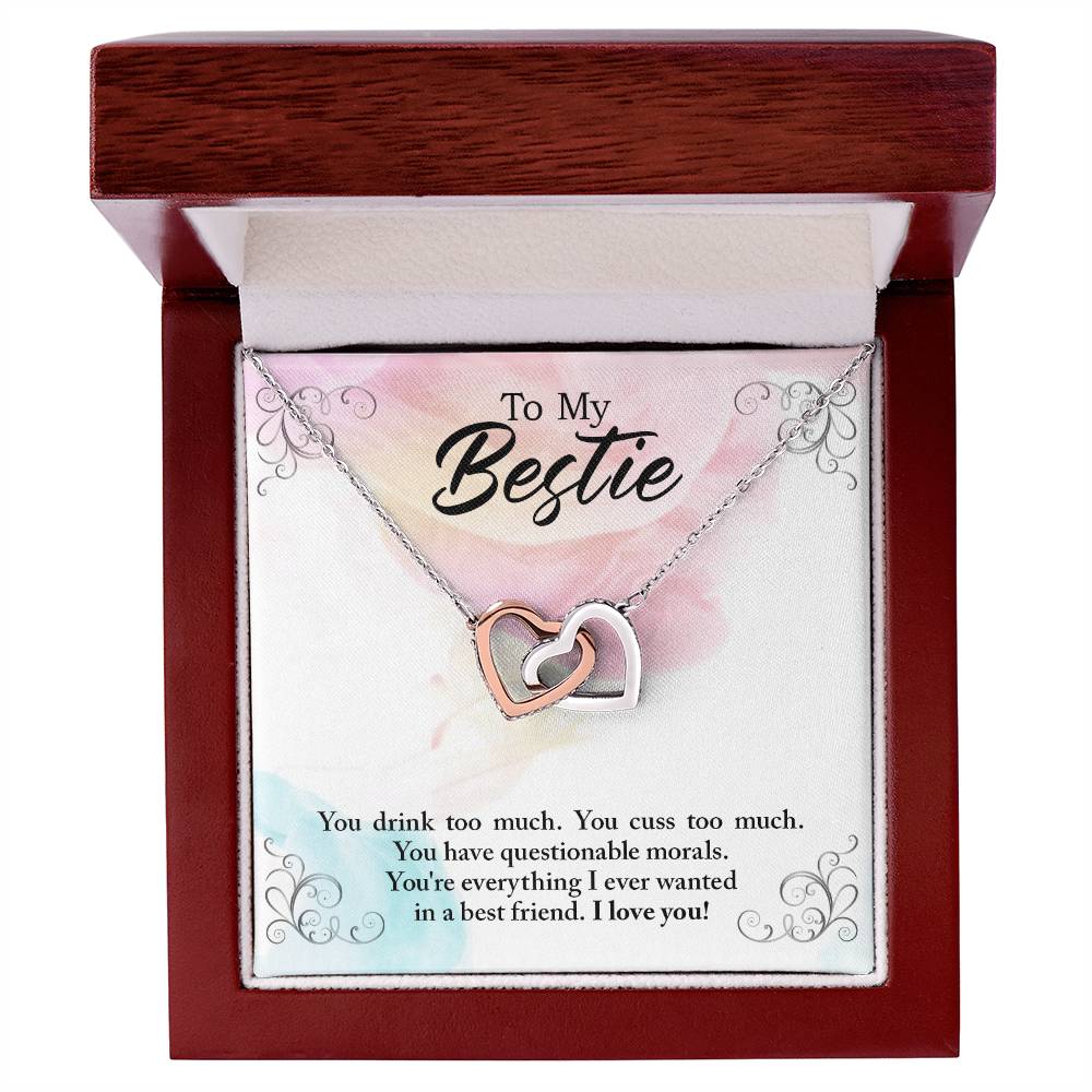 To My Bestie - I Ever Wanted - Interlocking Hearts Necklace