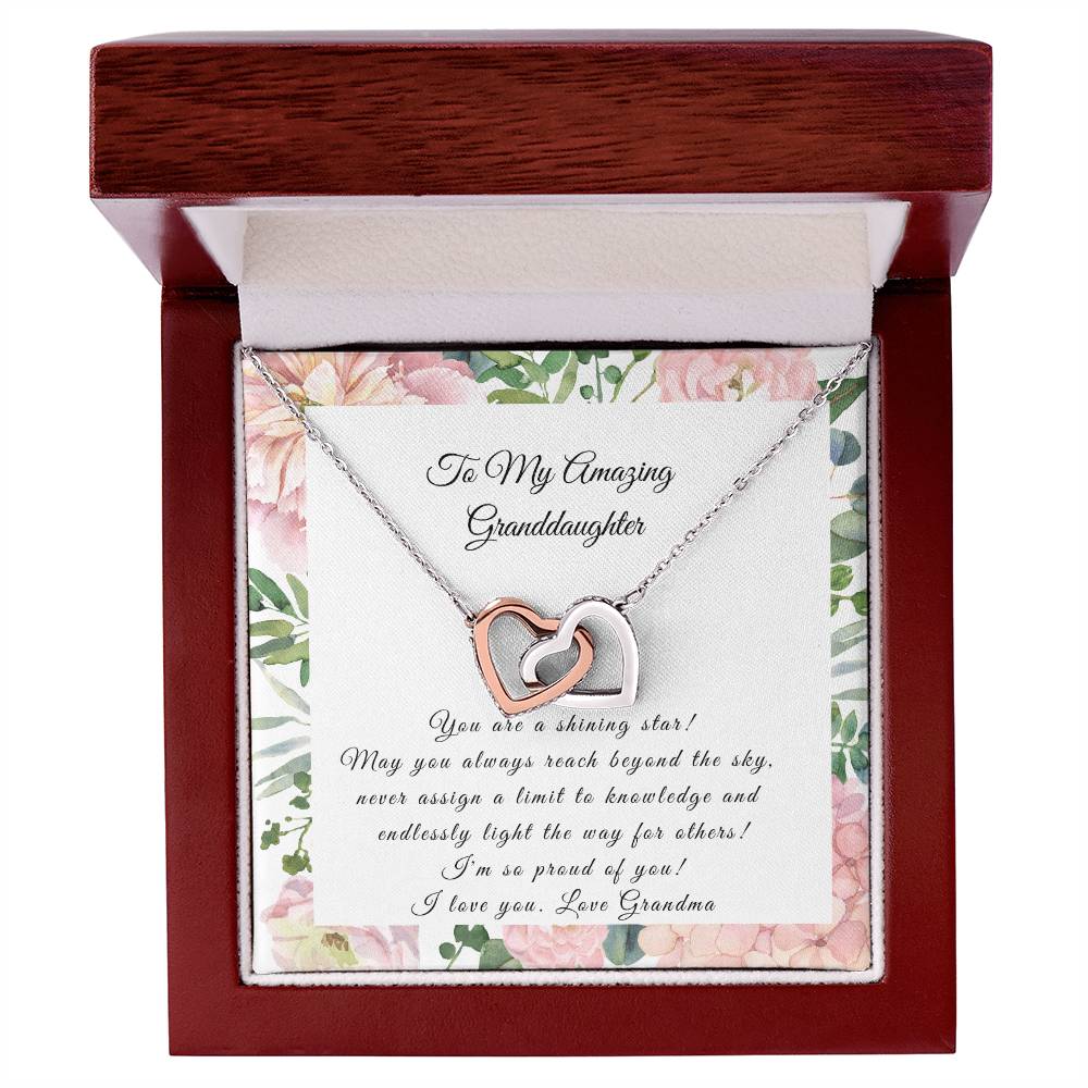 Graduation Or Just To Say How Proud You Are!-You Are A Shining Star! Interlocking Hearts Necklace