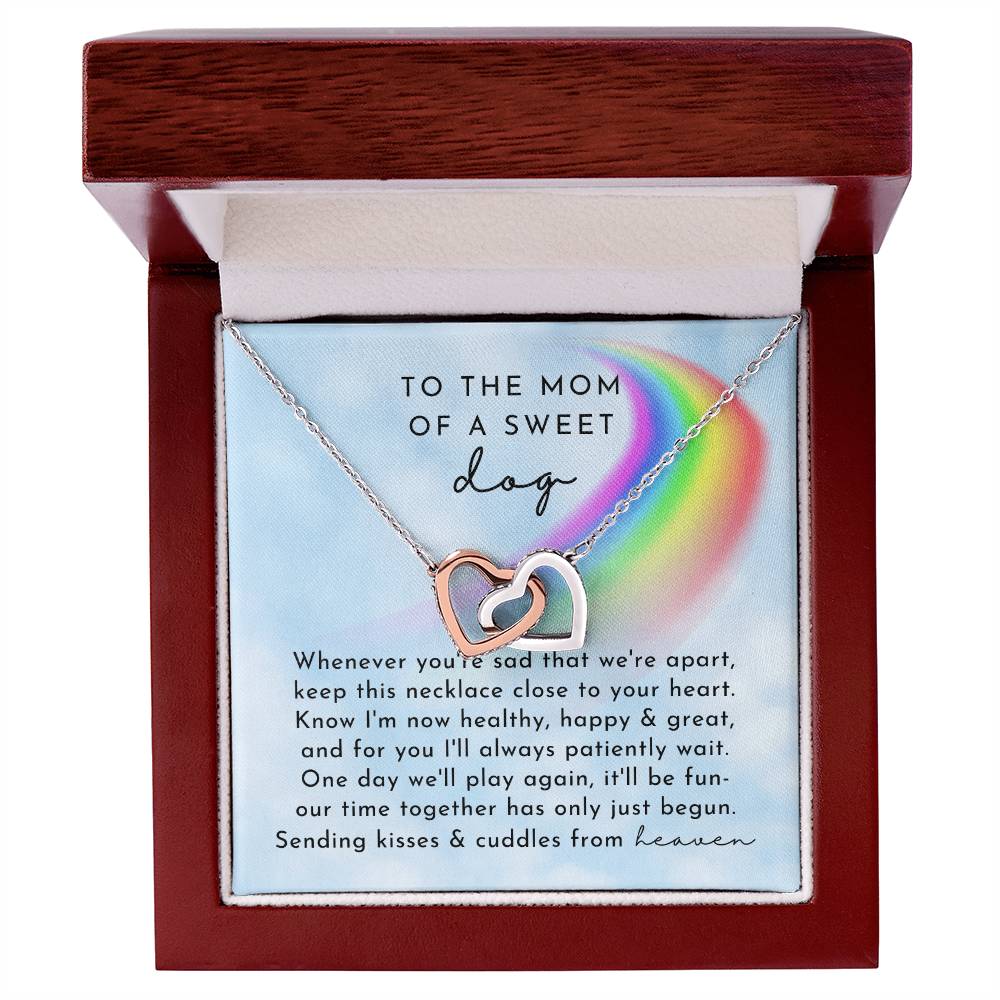 Dog Memorial Interlocking Hearts Necklace Day Rainbow Remembrance