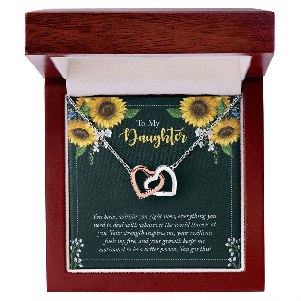 To My Beautiful Daughter - The Stunning Interlocking Hearts Necklace
