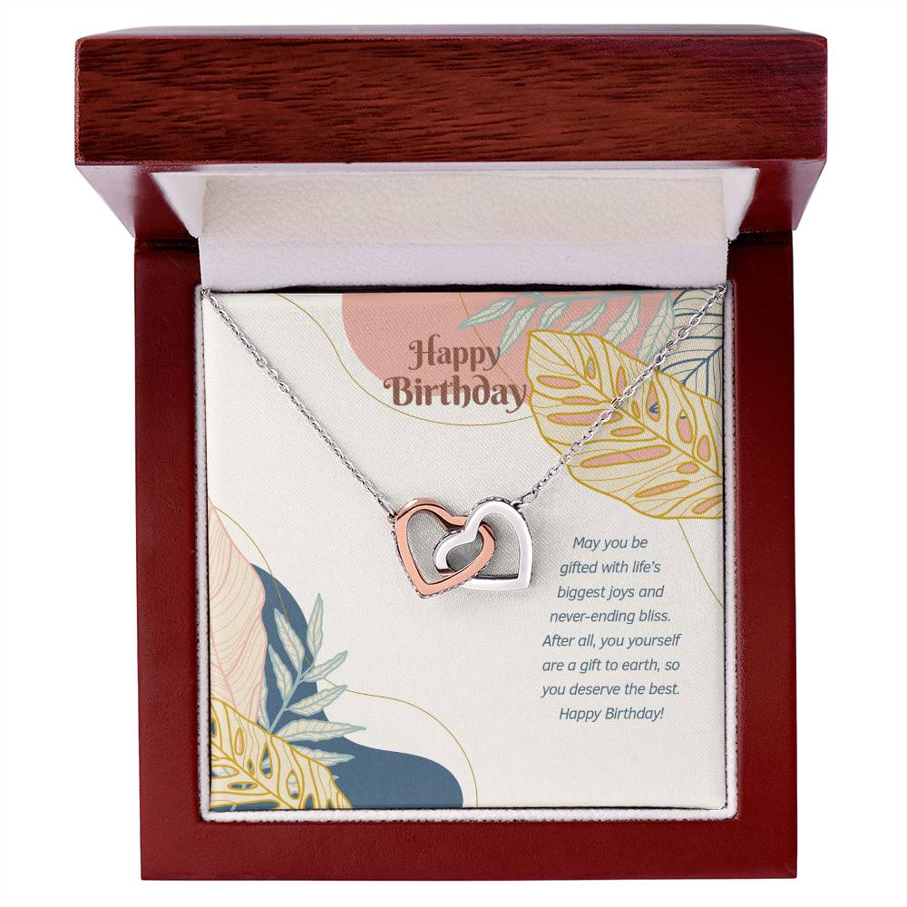 Happy Birthday! You Deserve The Best! - Interlocking Hearts Necklace