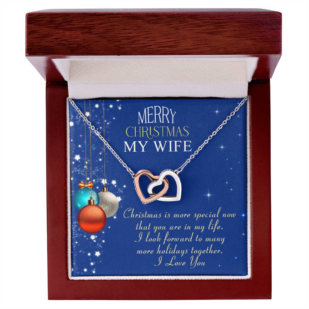 To My Wife - Merry Christmas - Tmw31 Interlocking Hearts Necklace