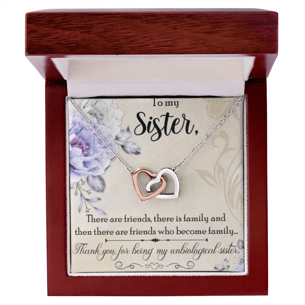To My Sister Necklace Interlocking Hearts Necklace