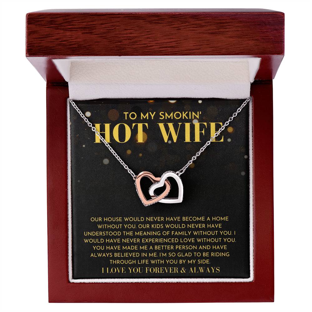 I Love You Forever And Always Interlocking Hearts Necklace
