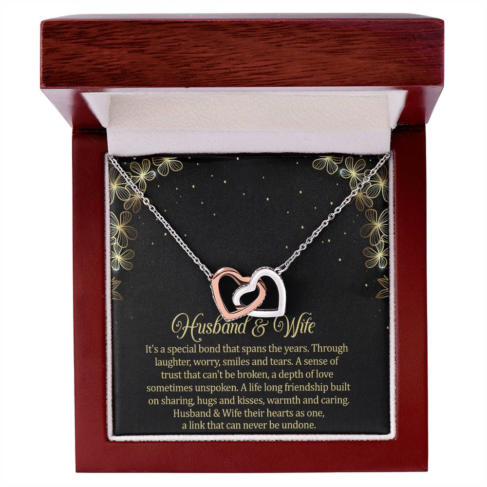 Husband & Wife Interlocking Hearts Necklace Message Card