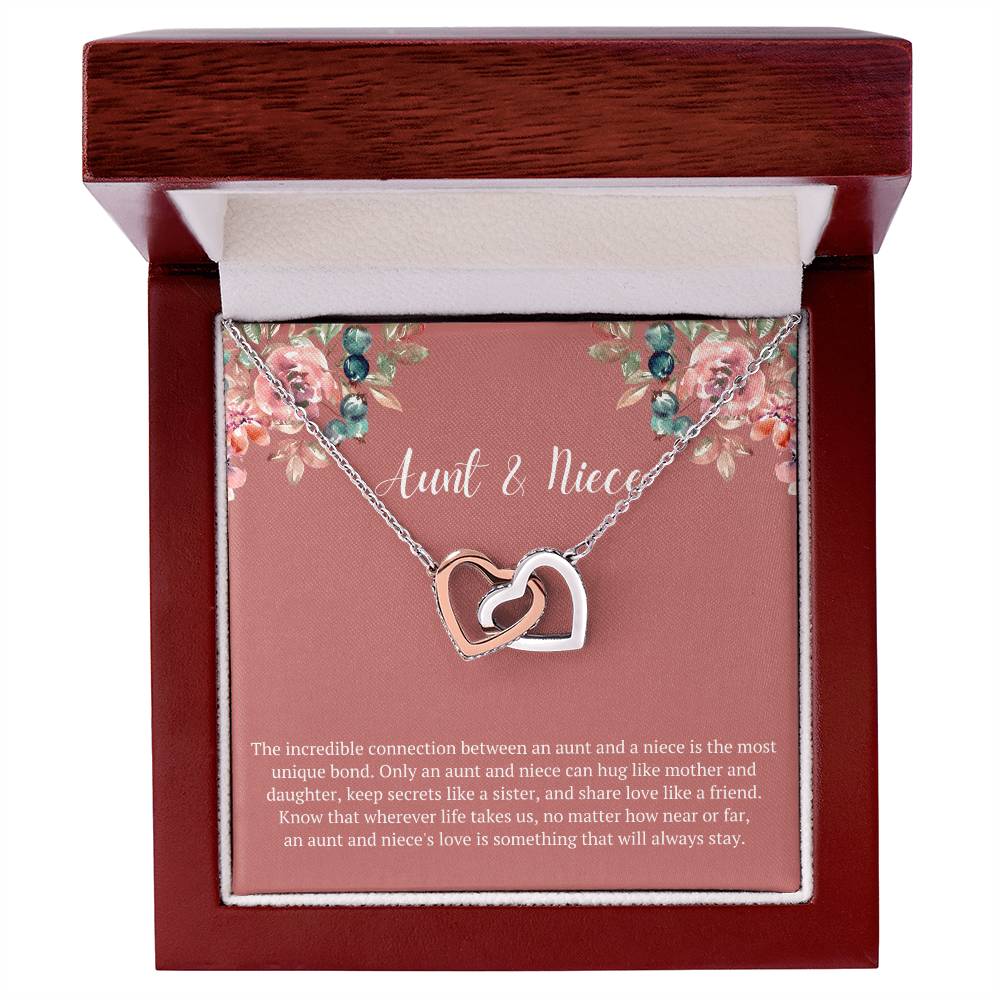 Aunt & Niece Incredible Connection Interlocked Hearts Necklace Interlocking Hearts Necklace